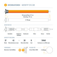 B-Ware - Funk Rollladenmotor 3T45-30R 30Nm SW60