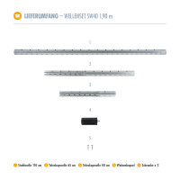 Rollladenwelle Stahlwelle Wellenset SW40 190 cm