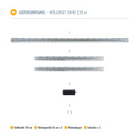 Rollladenwelle Stahlwelle Wellenset SW40 210 cm